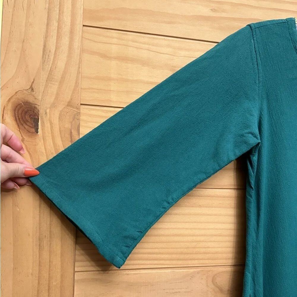 GANESH HIMAL Namaste Dress Womens Small Kazuri Nepal 3/4 Sleeves Cotton Midi NWT - Picture 8 of 11
